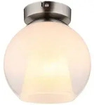 LED Deckenleuchte Deckenlampe verchromt Wohnzimmerlampe Glaskugel opal H 19 cm