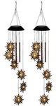 Solarlampe H&auml;ngeleuchte Windspiel Klangst&auml;be Sonne Balkonlampe LED Deko 6...