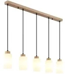 LED H&auml;ngeleuchte Pendelleuchte Esszimmerlampe H&ouml;henverstellbar Braun Holz...