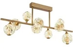 LED Deckenlampe Deckenleuchte Wohnzimmerlampe Kristalloptik goldfarben L 101 cm