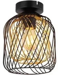 LED Deckenlampe Deckenleuchte Wohnzimmerlampe E27 Schwarz Gold Metall H 24,5 cm