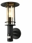 Wandleuchte Wandlampe Au&szlig;enleuchte Bewegungsmelder Schwarz Edelstahl H 36 cm