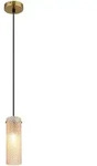 LED Pendelleuchte H&auml;ngelampe Esszimmerlampe gemustert goldfarben H 120 cm