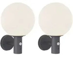 2x LED Au&szlig;en-Wandleuchte Au&szlig;enlampe Bewegungsmelder Anthrazit Edelstahl H 37...