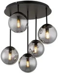 LED Deckenlampe Deckenleuchte Wohnzimmerlampe 5 flammig schwarzGlas H 51 cm