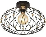 LED Deckenlampe Deckenleuchte Wohnzimmerlampe Gitteroptik Schwarz Metall D 40 cm