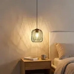 LED H&auml;ngeleuchte Pendelleuchte Esszimmerlampe Gitteroptik Schwarz H 150 cm