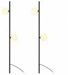 2x LED Gartenleuchte Wegeleuchte Gartenlampe 2-flammig Schwarz IP65 H 117 cm