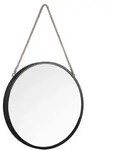 Wandspiegel Flurspiegel H&auml;ngespiegel Rahmen schwarz Spiegel rund H 40 cm