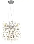 Pendelleuchte H&auml;ngeleuchte Deckenlampe Metall silberfarben Glaskristalle H 120cm