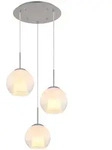 LED Pendelleuchte h&ouml;henverstellbar Esszimmerlampe Glaskugeln verchromt H 120 cm