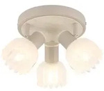 LED Deckenleuchte Deckenlampe Flurlampe Schwenkbar Beige Metall Glas H 12,5 cm