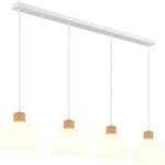 LED H&auml;ngeleuchte Pendelleuchte Esszimmerlampe K&uuml;rzbar Wei&szlig; Metall H 120 cm