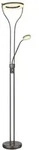 LED Stehlampe Deckenfluter Wohnzimmerlampe Dimmbar Braun Metall H 194 cm