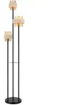 LED Stehleuchte Stehlampe Wohnzimmerlampe Fu&szlig;schalter 3-flammig Schwarz H 167...