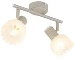 LED Deckenleuchte Deckenstrahler Wohnzimmerlampe Schwenkbar Beige Metall L 25 cm