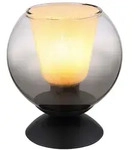 LED Tischleuchte Tischlampe Wohnzimmerlampe Rauchoptik Schwarz Glas H 19 cm