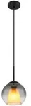 LED Pendelleuchte H&auml;ngelampe Esszimmerlampe Glas rauchfarben schwarz H 120 cm