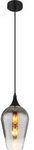 LED H&auml;ngeleuchte H&auml;ngelampe Esszimmerlampe E27 Schwarz Metall Glas H 120 cm