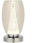 Nachttischlampe Tischlampe Tischleuchte chrom Glas Wohnzimmerlampe H 20,5 cm