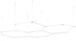 LED Deckenleuchte H&ouml;henverstellbar Deckenlampe Wohnzimmerlampe Wei&szlig; L 248 cm