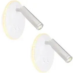 2x LED Wandleuchte Wandlampe Wohnzimmerlampe Beweglicher Spot Wei&szlig; Metall D...