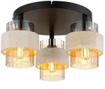 LED Deckenleuchte Deckenlampe Wohnzimmerlampe 3-flammig schwarz Glas D 37,5 cm