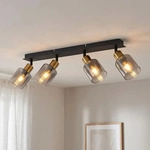 LED Deckenleuchte Deckenstrahler Wohnzimmerlampe 4-flammig Schwarz Metall H...