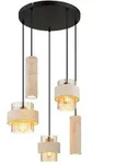 LED Pendelleuchte Esszimmerlampe h&ouml;henverstellbar schwarz Glas amber H 130 cm