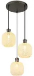 LED H&auml;ngeleuchte Pendelleuchte Esszimmerlampe 3-flammig Schwarz Metall H 120 cm