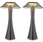 2x LED Tischleuchte Tischlampe Wohnzimmerlampe Touchdimmer Schwarz Acryl H 27,4...