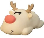 LED Tischleuchte Rudi Rentier Kinderzimmerlampe Nachtlicht Beige Silikon H 10 cm