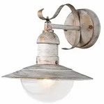 LED Au&szlig;enwandleuchte Wandlampe Balkonleuchte Vintage Wei&szlig; Stahl IP44 H 25,6 cm