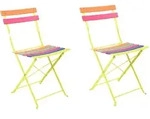 2x Gartenstuhl Klappstuhl Bunt Schmiedeeisen Zusammenklappbar H 77,5 cm