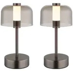 2x LED Tischleuchte Wohnzimmerlampe Schwarz Pilzleuchte Touchdimmer H 25 cm