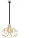 LED H&auml;ngeleuchte Pendelleuchte Esszimmerlampe Gitteroptik Beige Metall H 150 cm