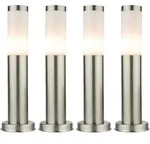4er Set Edelstahl Steh Leuchten Au&szlig;en Beleuchtungen im Set inklusive LED