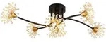 LED Deckenleuchte Kristalle Schlafzimmerleuchte 6-flammig Schwarz matt L 74 cm