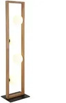 LED Stehlampe Stehleuchte Wohnzimmerlampe Fu&szlig;schalter Holz Glas Schwarz H 110...