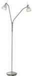LED Stehleuchte 2-f.Daytona Nickel,Glas alab. Weiss incl.2xE14,3W,LED H:152cm,Glas