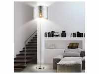 LED Design Steh Leuchte 7 Watt Decken Fluter Büro Stoff Stand Lampe glänzend