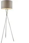 Steh Leuchte Wohnraum Stativ Strahler Beistell Lese Lampe Textil Schirm grau