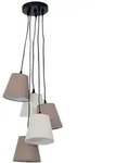 Pendelleuchte H&auml;ngelampe Deckenleuchte Esszimmerlampe 5-Flammig Beige Textil