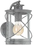 Au&szlig;enwandlampe Wandleuchte Au&szlig;enleuchte IP44 E27 Silber Metall H 28 cm