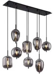 Pendelleuchte 8 flammig Wohnzimmerleuchte H&auml;ngelampe Wohnzimmerleuchte Glasschirme