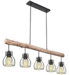 Retro Decken H&auml;nge Lampe Holz Balken Wohn Zimmer Beleuchtung Gitter Pendel Leuchte