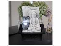 LED Tisch Spring Brunnen Buddha Design Wasser Spiel Wohn Zimmer Dekoration grau...