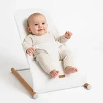 Babywippe Schaukelstuhl S&auml;ugling Baby Wippe Bouncer Babyschaukel, Mesh Netz wei&szlig;,