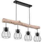 Design Decken H&auml;nge Leuchte Holz Balken Pendel Spot Ess Zimmer Retro Gitter Lampe