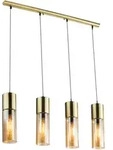 Messing Decken H&auml;nge Lampe Wohn Zimmer Beleuchtung Glas Pendel Leuchte amber Globo